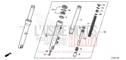 FOURCHETTE AVANT SH125B de 2011